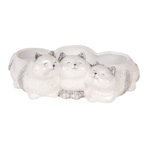 Figurina Pisicute ceramica gri 27x16x10 cm