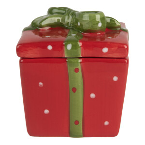 Borcan decorativ ceramica multicolora 9x9x11 cm