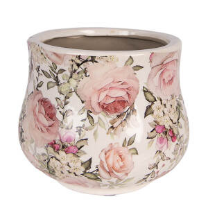 Ghiveci flori ceramica multicolora Roses Ø 18x15 cm