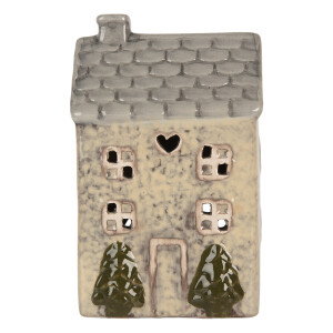 Candela Casuta Turta Dulce ceramica gri bej 9x8x15 cm