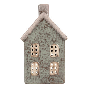 Candela Casuta Craciun ceramica verde maro 8x7x14 cm