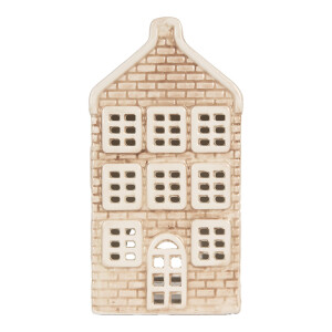 Candela Casuta Craciun ceramica gri verde 9x10x19 cm