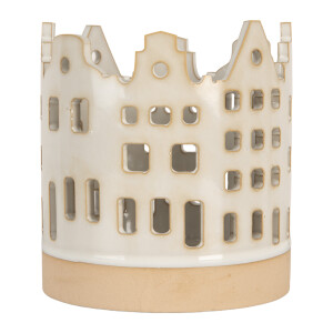 Candela Casuta Craciun ceramica bej Ø 11x11 cm