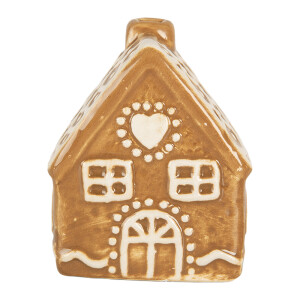  Casuta Craciun Turta Dulce ceramica alba maro 6x4x7 cm