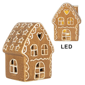 Casuta Craciun ceramica cu led 8x6x11 cm