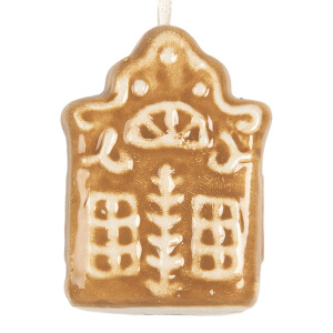 Set 3 ornamente brad Craciun Casute ceramica 4x4x5 cm