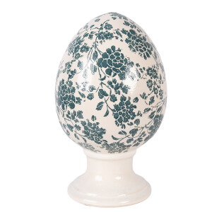 Ou Paste decorativ ceramica bej verde Ø 15x24 cm