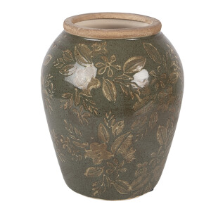 Vaza flori ceramica verde maro Ø 15x18 cm