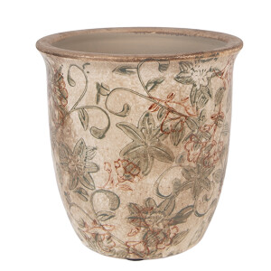 Ghiveci flori ceramica verde maro Ø 13x13 cm