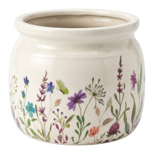 Ghiveci flori ceramica multicolora Flowers Ø 20x15 cm