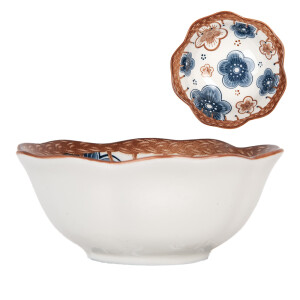 Set 2 boluri ceramica Flowers 10x4 cm, 100 ml