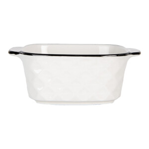Set 2 boluri ceramica alba neagra 15x12x5 cm, 275 ml
