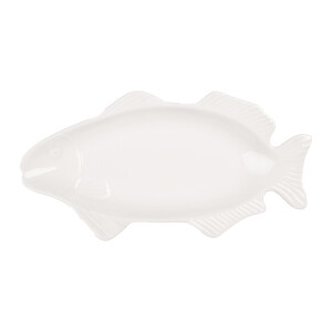Platou ceramica alba Peste 30x15x3 cm