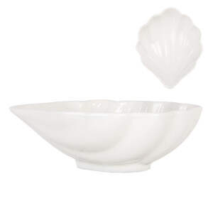 Set 2 boluri ceramica alba Scoica 12x10x4 cm