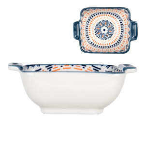 Set 2 boluri ceramica multicolora 11x8x4 cm, 75 ml