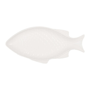 Platou ceramica alba Peste 35x17x3 cm, 200 ml