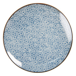 Set 5 farfurii ceramica albastra alba 21xx1 cm