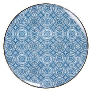 Set 8 farfurii ceramica alba albastra  26 cm