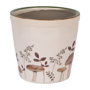 Ghiveci flori ceramica bej maro Ciupercute 15x14 cm