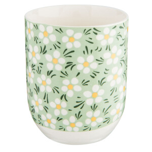 Set 6 cani portelan verde galben alb 6x8 cm, 100 ml