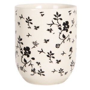 Set 6 cani portelan negru alb 6x8 cm, 100 ml