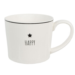 Set 6 cani ceramica alba neagra 12x8x7 cm, 275 ml