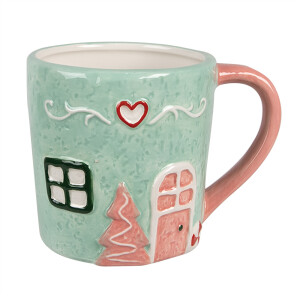 Cana Craciun ceramica 13x9x9 cm, 350 ml