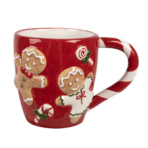 Cana Craciun Turta Dulce ceramica multicolora 14x9x10 cm, 325 ml