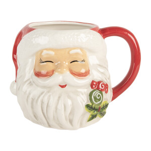 Cana Mos Craciun ceramica multicolora 16x12x11 cm / 550 ml