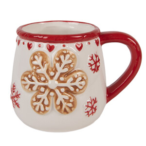 Cana Craciun Fulg de Nea ceramica multicolora 13x10x10 cm / 375 ml