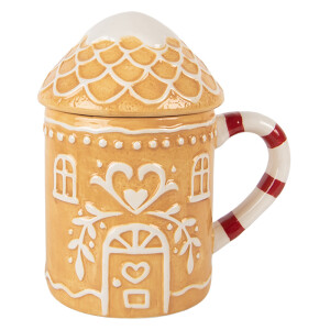 Cana Craciun ceramica multicolora 13x10x15 cm / 350 ml