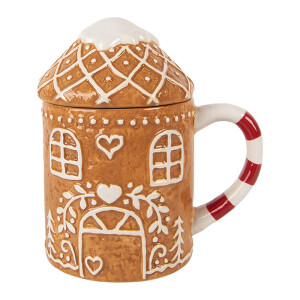Cana Craciun ceramica multicolora 14x10x15 cm / 450 ml