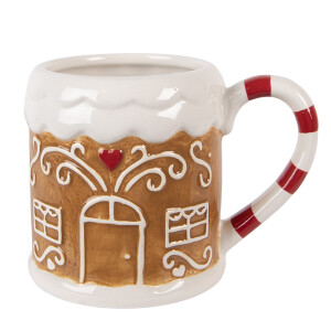 Cana Craciun Casuta Turta Dulce ceramica multicolora 14x10x10 cm / 350 ml