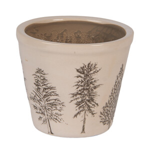 Ghiveci flori ceramica bej verde Braduti 12x11 cm
