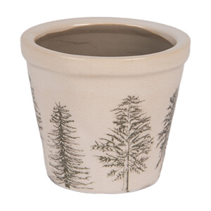 Ghiveci flori ceramica bej verde Braduti 8x7 cm