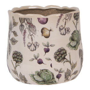 Ghiveci flori ceramica multicolora Legume 18x16 cm