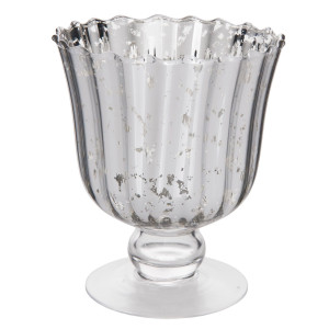 Vaza sticla argintie Augusta Ø 14x16 cm