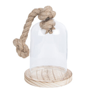 Platou decorativ lemn sticla 12x19 cm