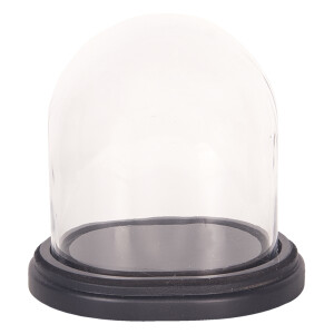 Platou decorativ lemn sticla 17x14x18 cm