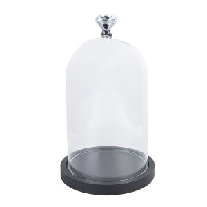 Platou decorativ lemn sticla 14x25 cm