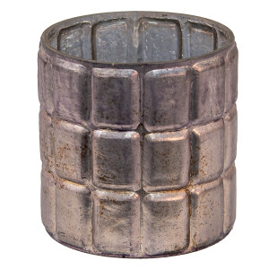 Vaza flori sticla argintie 10x10 cm