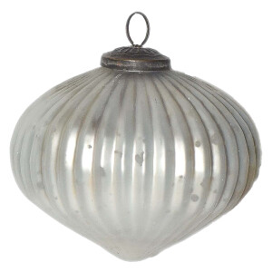 Set 4 globuri sticla argintie 12x12 cm