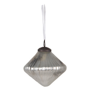 Set 4 globuri sticla argintie 9x9 cm