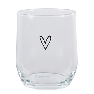 Set 6 pahare sticla transparenta Heart 8x9 cm, 300 ml
