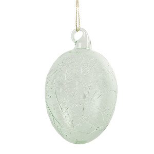 Set 6 oua decorative Paste sticla verde 6x10 cm