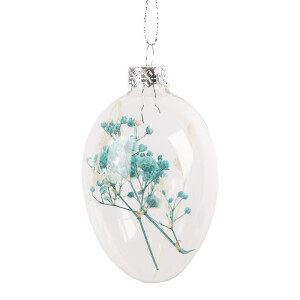Set 6 oua decorative Paste sticla flori 5x8 cm