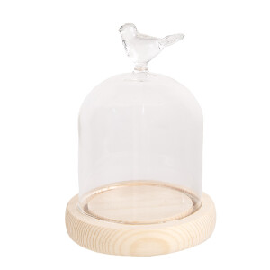Platou decorativ lemn sticla 10x14 cm