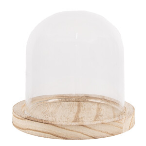 Platou decorativ lemn sticla 12x11 cm