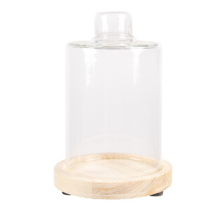 Platou decorativ lemn sticla 11x17 cm