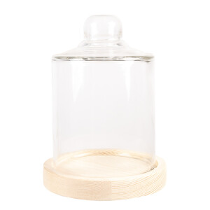 Platou decorativ lemn sticla 13x18 cm
